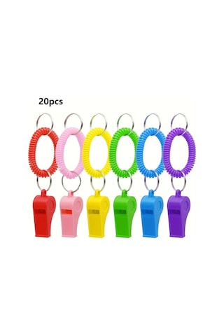 Willowhaven 20 Adet Karışık Renk Eva Spor Düdük Kol Bantlı Dayanıklı Koç Okul Futbol Acil Durum