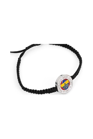 Fenerbahçe Lisanslı Fb Logo Makrome Siyah Bileklik