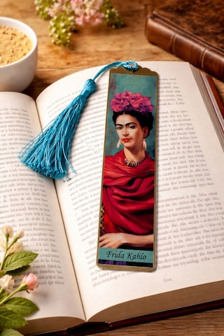 Sanatsal Tablo Temalı Metal Kitap Ayracı Frida Kahlo