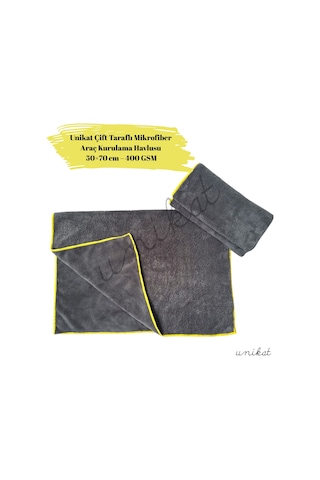 Unikat Çift Taraflı Mikrofiber Araç Kurulama Havlusu 50 70 Cm 400 Gsm - 1 Adet