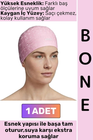 Bone Konforlu Esnek Yumuşak Havuz Deniz Yüzme Kaygan İç Yüzey Çok Şık Kulağa Su Geçirmez Saç Bonesi Çok Renkli