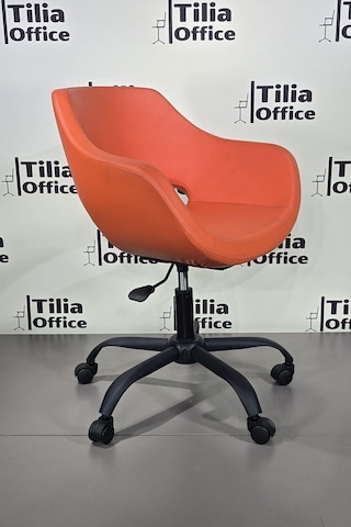 Monaco Çalışma Kesim Koltuğu Yonca Tekerlekli Siyah Ayak Turuncu