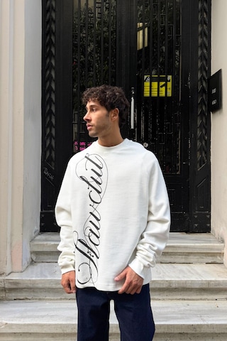 Flawclut Baskılı Sweatshirt Ekru Ekru