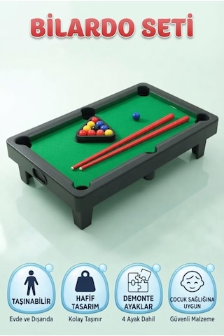 Midi Pool Bilardo Oyunu 2 Istakalı Ve 11 Renkli Toplu Eğitici Ve Eğlenceli Çocuk Bilardo Seti