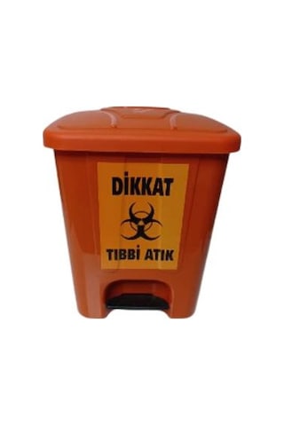 Tıbbi Atık Kovası 25 Lt Köşeli Pedallı