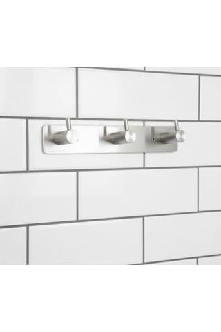 Askılık Yapışkanlı Ve Vidalı Çubuklu Üçlü Krom Krom