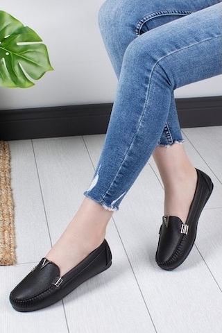 Khayt Flora Casual Günlük Kadın Babet Ayakkabı Siyah