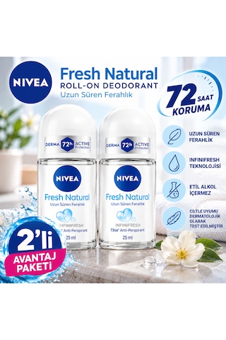 Nıvea Fresh Natural Kadın Roll-on Deodorant 25 Ml 2'li Avantaj Paketi