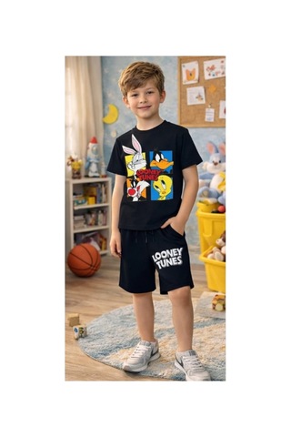 Kidsmadamiko Erkek Çocuk %95 Pamuklu Pamuk-elastan Takım - 1. Siyah