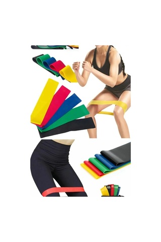 Periboia 5 Li Set Aerobik Bandı Fitness Egzersiz Plates Direnç La Çok Renkli
