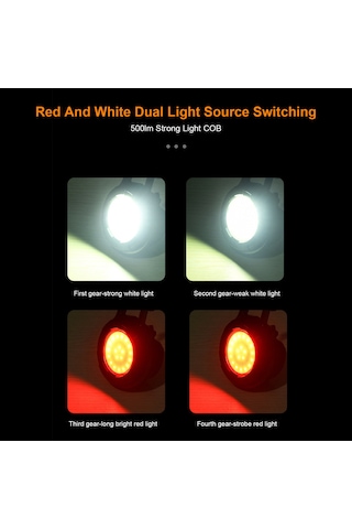 Monyee Cob Led Multifonksiyonel Fener: 4 Seviye Parlaklık, Kırmızı-beyaz Işık, Anahtar Zinciri, Şapka Klembi, Manyetik Tutma, Usb-c Şarj, Şişe Açıcı Siyah