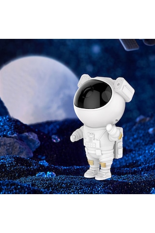 Astronot Yıldızlı Gezegenli Projeksiyon Lambası