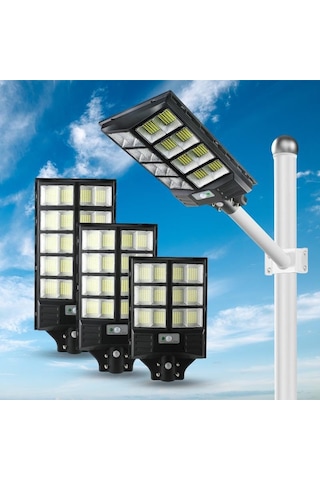 1000w Güneş Enerjili Ultra Parlak Led Sokak Lambası Su Geçirmez, Sensörlü, Kumandalı Çok Renkli