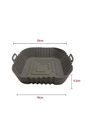 Renkli Isıya Dayanıklı Yıkanılabilir Silikon Fırın Airfryer Kare Model Pişirme Matı 20 Cm