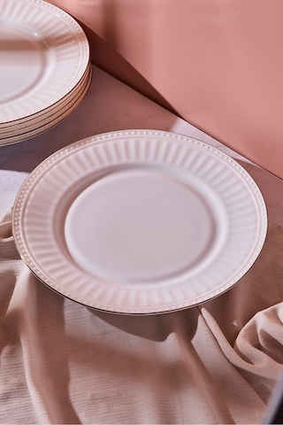 Roma Opal Servis Tabağı 25 Cm Beyaz Beyaz