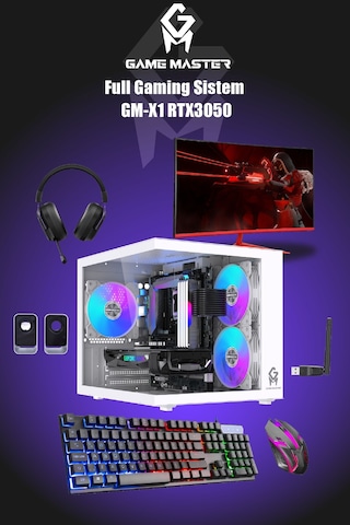 Game Master GM-X1 R5-5600 16 GB 512 GB M2 SSD RTX3050 27" Free Dos Masaüstü Oyuncu Bilgisayarı