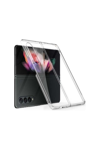 Samsung Uyumlu Galaxy Z Fold 3 Kılıf Zore Kıpta Kapak Renksiz