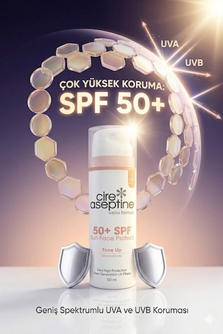 Sun Face Protect Tone Up Ton Dengeleyici 50 Spf Yüz Güneş Koruyucu Krem 50 Ml