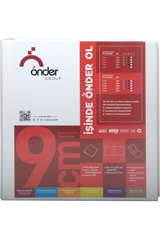 Önder 2 Halkalı Klasör Pvc Cepli 9 Cm - Beyaz Beyaz