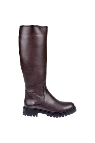 Pullman Hakiki Deri Kadın Çizme Sk-52900 Kahve-kahve Kahverengi