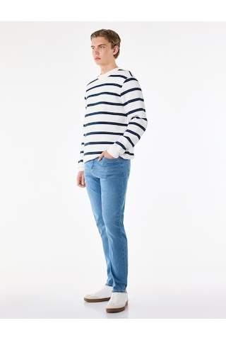 Koton Normal Bel Cepli Pamuklu Slim Fit Jean Pantolon - Brad Jean Orta İndigo 6sam40361nd