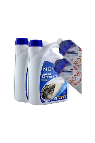 Nova Ultra -25 Derece 3 Litre Yeşil Antifriz 2 Adet + 2 Cam Suyu 1l