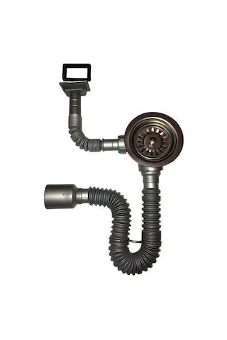 Çöpmak Kapalı Taşmalı Körüklü Evye Sifonu 50 Mm Açık Bej