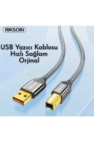 Riksoin 1.20 -metre Usb-a To Usb-b 2.0 Yazıcı Kablosu Ce Lisanslı