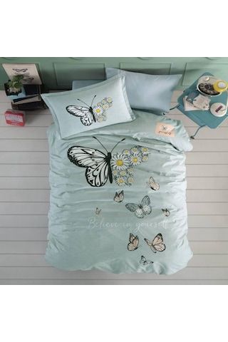 Clasy Ranforce Nevresim Takımı Tek Kişilik Daisy Love V1 Mint