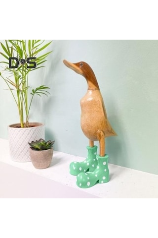 Novahub Zarif Sarı Sivilceli Ördek Heykeli, Reçine Wellies Çizme Figürü, Masaüstü Dekorasyon M