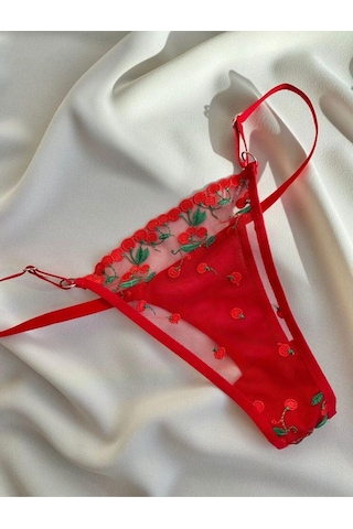 La Linaa Cherry Kırmızı Tanga Külotlu Sütyen Takımı-kırmızı Kırmızı