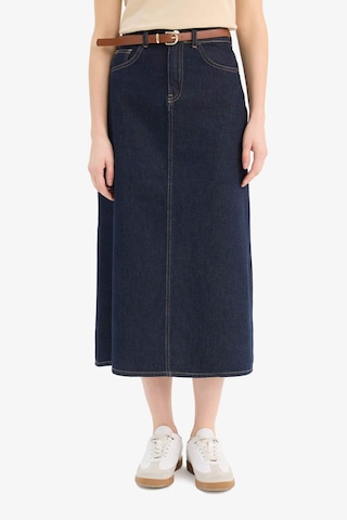 DeFacto Long Fit Kemerli Yumuşak Jean Standart Boy Etek E5845AX25SPNM82 Mavi