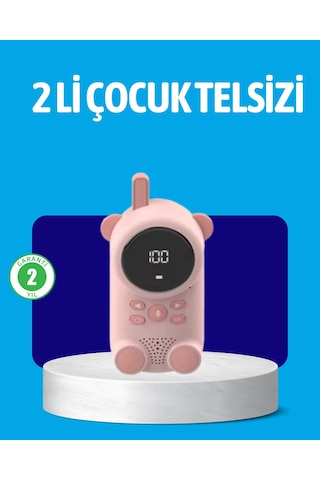 Usb Şarjlı Çocuk Telsizi Renkli Ekran, Vox Modu, Kompakt Tasarım -