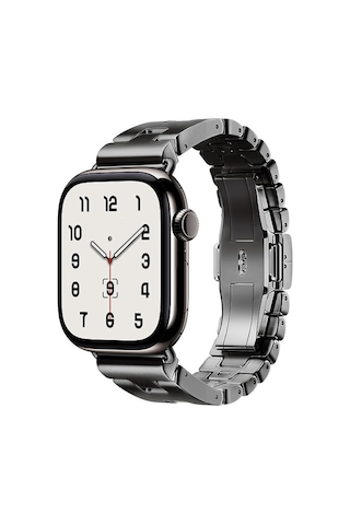 Xemu İos Watch Uyumlu 10 46mm Krd-125 Metal Kordon Strap Kayış-siyah