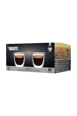 Bialetti Set 2'li Çift Cam Bardak Seti Firenze 80 Ml