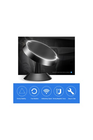 Yuntech01 Alüminyum Alyaşlı Araç Telefon Tutucu, Güçlü Mıknatıs, 360 Dönebilen, Ev/ofis Kullanıma Uygun, Siyah Diğer