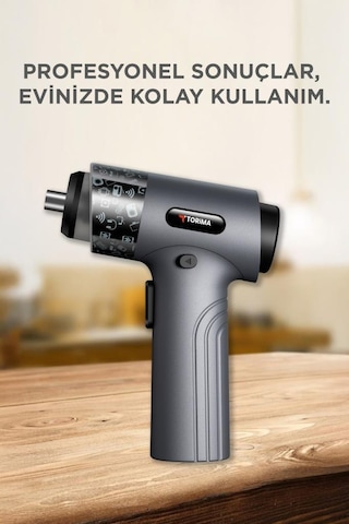 Torima Tts-01 Gri 30 Parça Sarjlı Tornavida Seti Led Işıklı, Mıknatıslı, Type-c