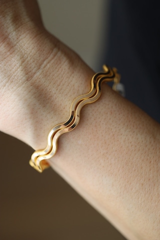 Yenigün Kuyumculuk 14 Ayar Altın İkili Zikzak Ajda Görünümlü Kelepçe Klp31874 Sarı Altın