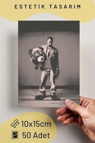 Postifull Kanye West Poster Kolaj Seti - Duvar Dekoru Poster - Sticker Bant Hediyeli - 50 Adet - 10 15 Cm