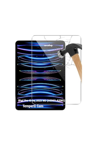 Apple İpad Pro 13 İnç 2025 M5 A3360-a3361 Kırılmaz Tablet Temperli Cam Ekran Koruyucu