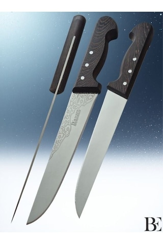 Beknife Bemiral Bıçak No.4 20 Cm 10121.20 Wenge Saplı İşlemeli Kasap Bıçağı 40mm X 200mm X 3mm