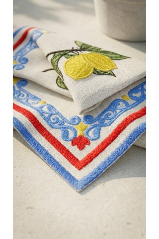 Solea Embroidered Kokteyl Peçetesi Çok Renkli