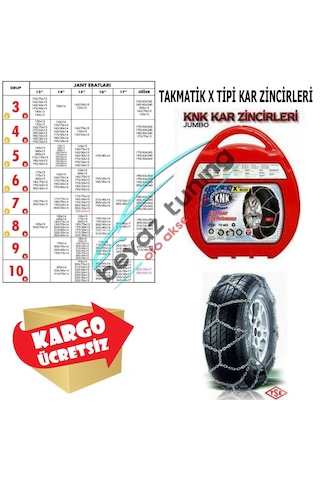 Araç Kar Patinaj Zinciri Takmatik Takviyeli 205X55X16