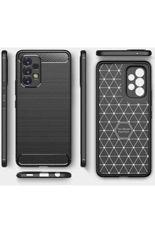 Microcase Samsung Uyumlu Galaxy A23 Brushed Carbon Silikon Kilif -Siyah 543378078