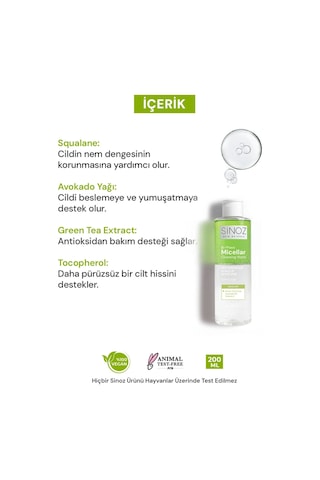 Sinoz Çift Fazlı Micellar Makyaj Temizleme Suyu 200 ML