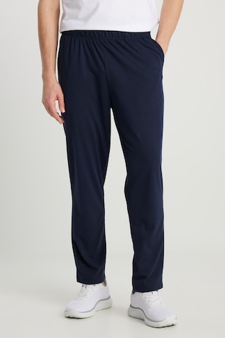 AC&Co / Altınyıldız Classics Erkek Lacı Beyaz Pamuklu Rahat V Yaka Beli Lastikli Cepli Pijama Takımı Lacı Beyaz Lacivert - Beyaz
