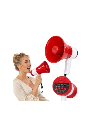 Magicvoice 619u 50 Watt Şarj Edilebilir El Megafonu Bluetooth Ve Ses Kayıt Destekli Megafon