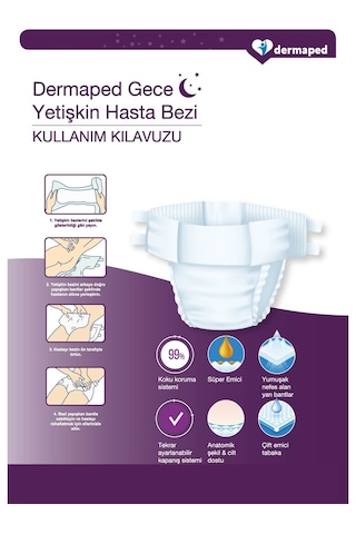 Dermaped 10 Damla Gece Hasta Bezi Xlarge 60 Adet XL