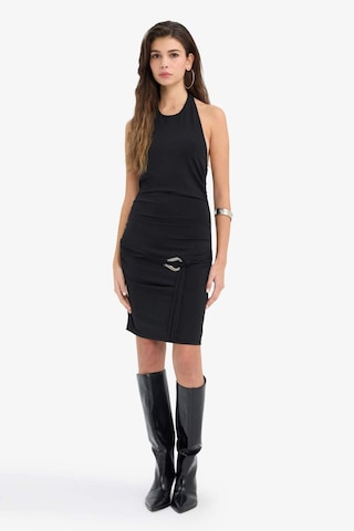 Defacto Yılbaşı Temalı Bodycon Vücudu Saran Halter Yaka Mini Elbise G5938ax25wnbk81 Siyah-bk81