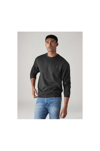Levi's Relaxed Erkek Bisiklet Yaka Logolu Siyah Sweatshirt - A8398-0098